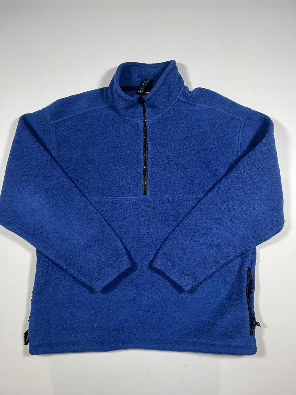 Vintage Eddie Bauer EBTEK Jacket Mens Medium Blue Fleece 1/4 Zip USA 90s